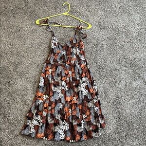 LOFT Multicolor Leaf Print Dress